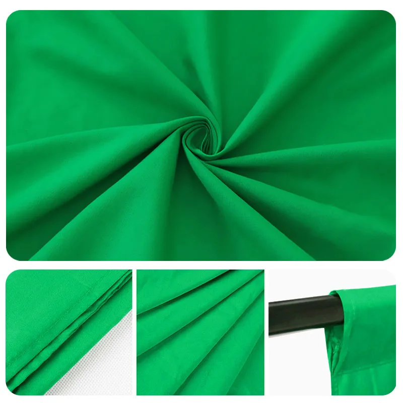 การถ่ายภาพฉากหลัง Muslin Chromakey สีเขียวหน้าจอพื้นหลังฉากหลังผ้าสำหรับ Youtube Photo Studio Video 3x 1/2/3/4/6M