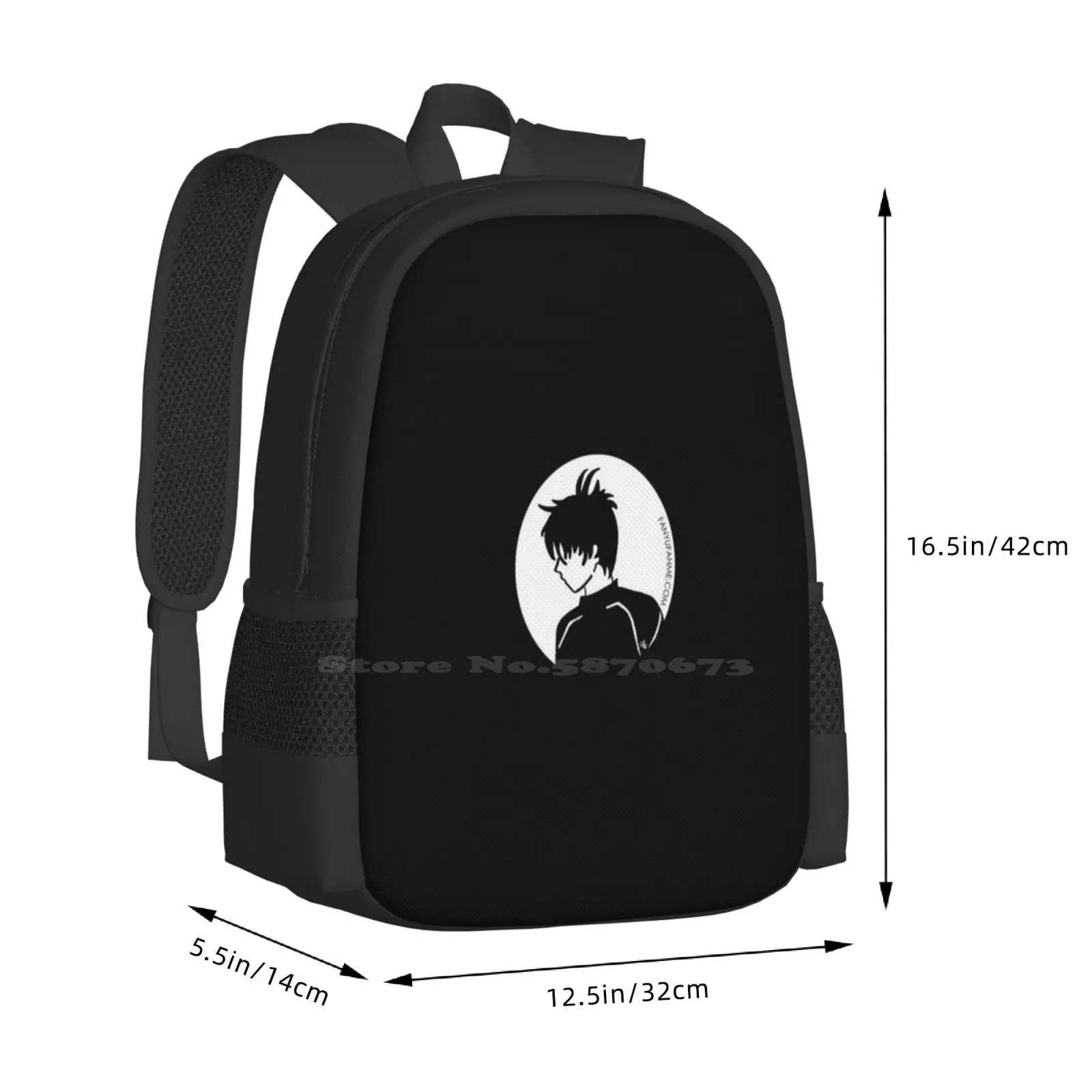 Fanyufanme-the Profile-mochila Yuzuru Hanyu, bolsos de moda Yuzuru Hanyu Yuzuru, figura de Anime en blanco y negro, gran oferta