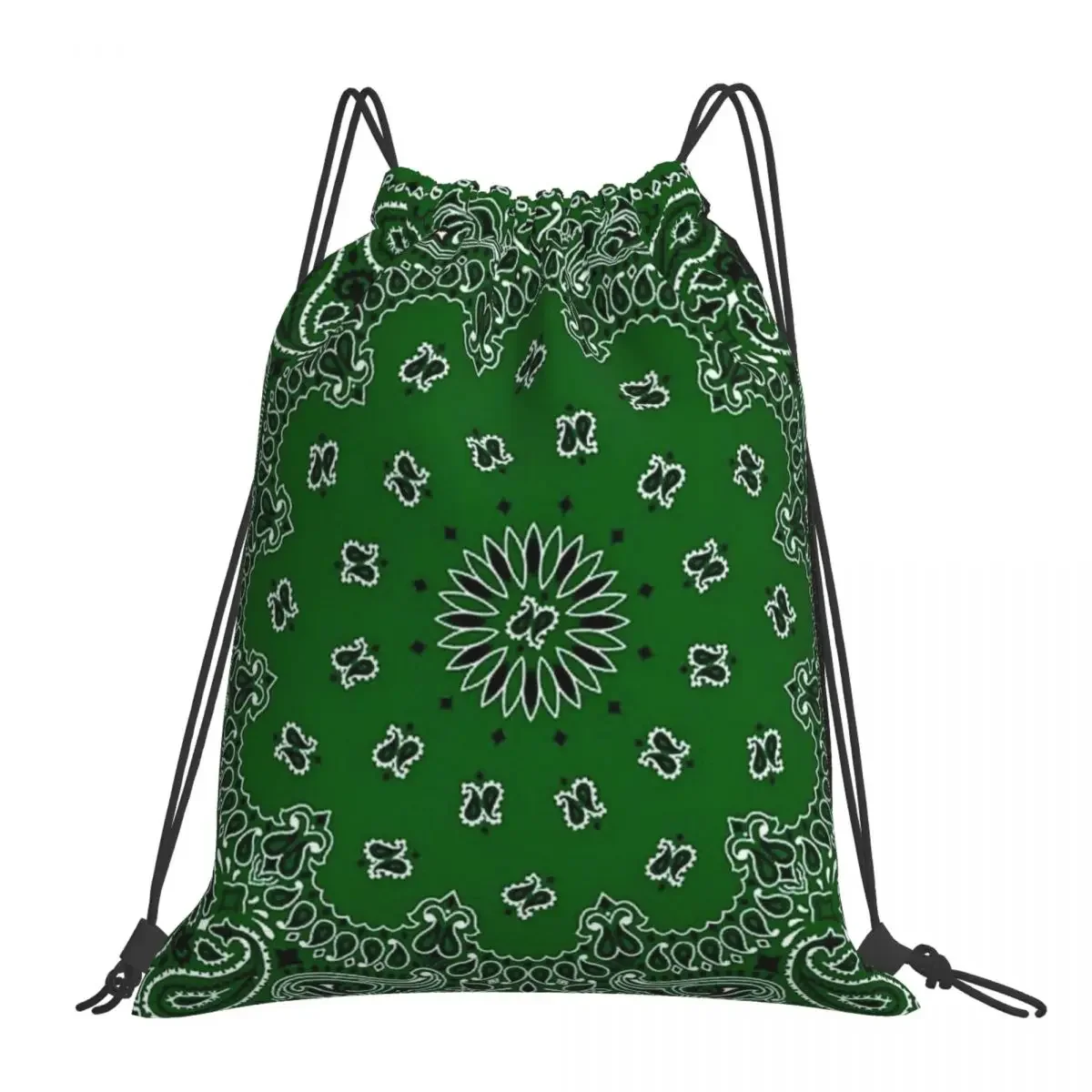 

Green Bandana Backpacks Multi-function Portable Drawstring Bags Drawstring Bundle Pocket Shoes Bag BookBag For Travel School