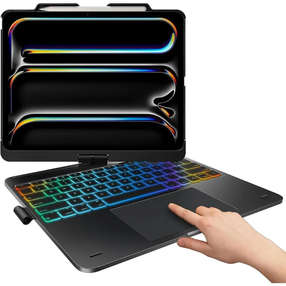 

Detachable Keyboard Case for 13 iPad Pro (M5/M4), 13 iPad Air (M4/M3/M2), 12.9 iPad Pro, with Trackpad, 360° Rotation, 11-Color