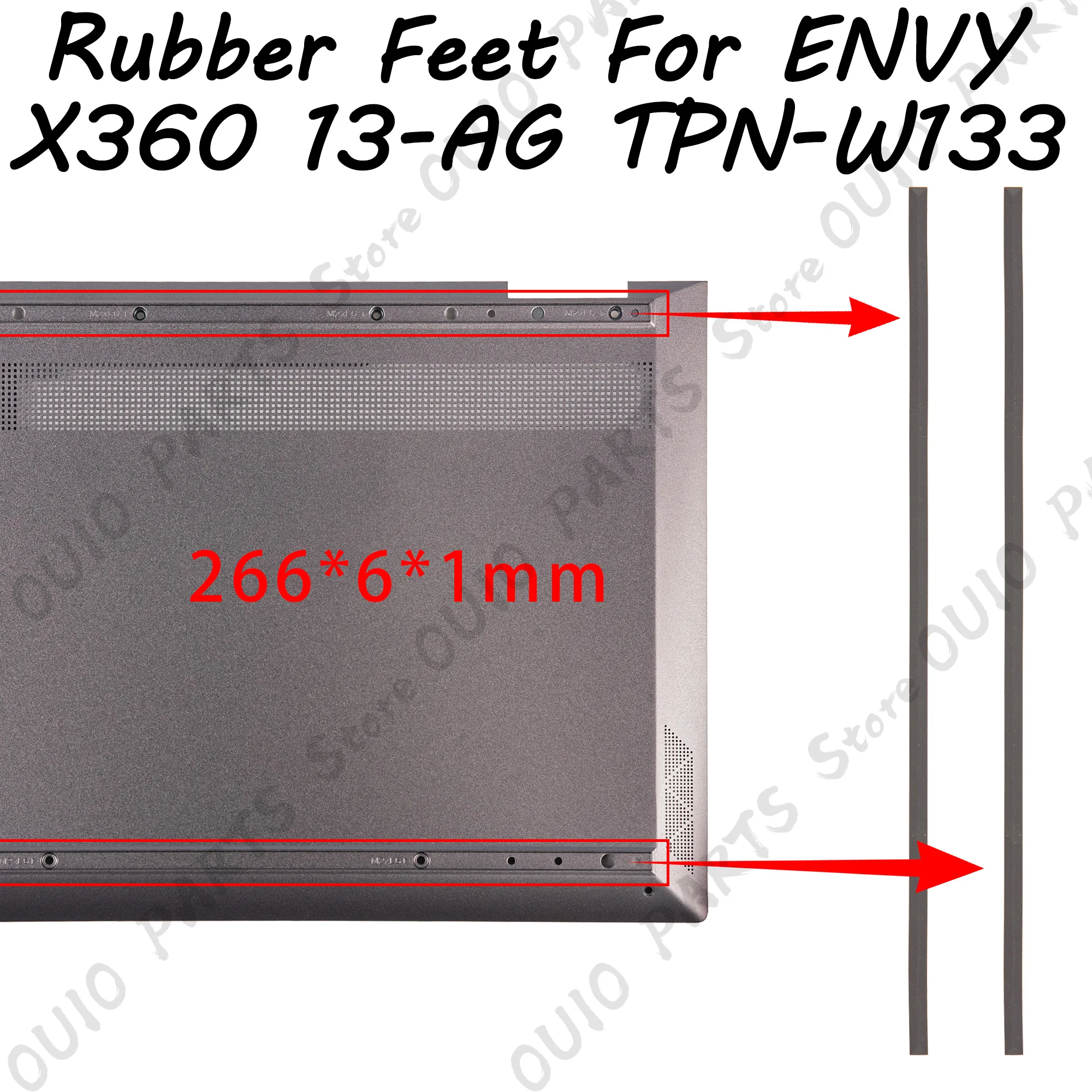 

One Set Rubber feet For ENVY X360 13-AG TPN-W133 266*6*1mm Rubber Pad on Bottom Case Brown Color 2pcs