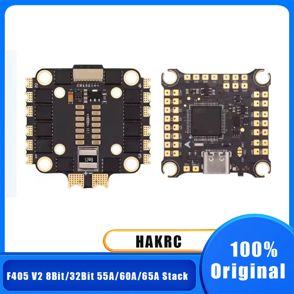 Controlador de vuelo HAKRC F405 V2 pila 8 bits/32 bits 55A/60A/65A 4 en 1 ESC 2-6S Dshot300/600 soporte para Dron de carreras con visión en primera persona