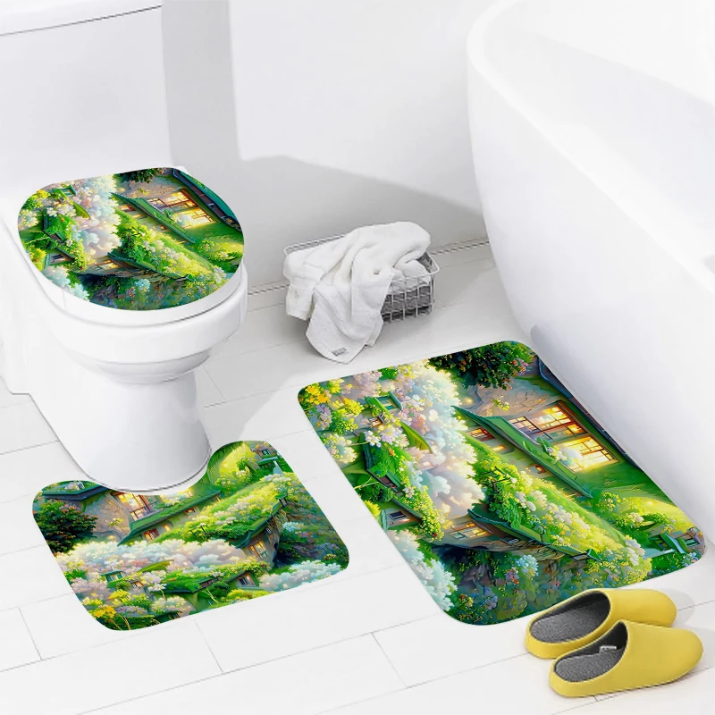 home bathroom floor mats Modern Nordic style Bath Foot mat modern bathroom accessories rug Toilet mat Bathtub anti-slip carpet