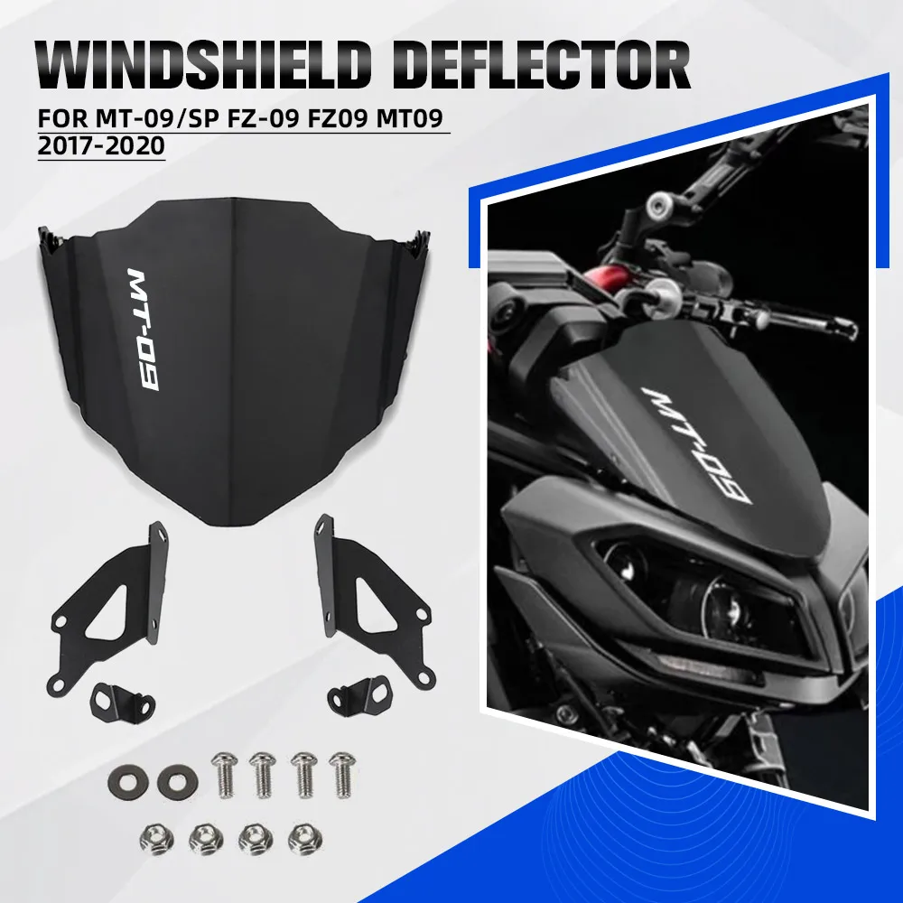 

MT-09 Windshield Windscreen Wind Deflector Front Air Screen Shield For YAMAHA MT-09/SP FZ-09 FZ09 MT09 2017 2018 2019 2020
