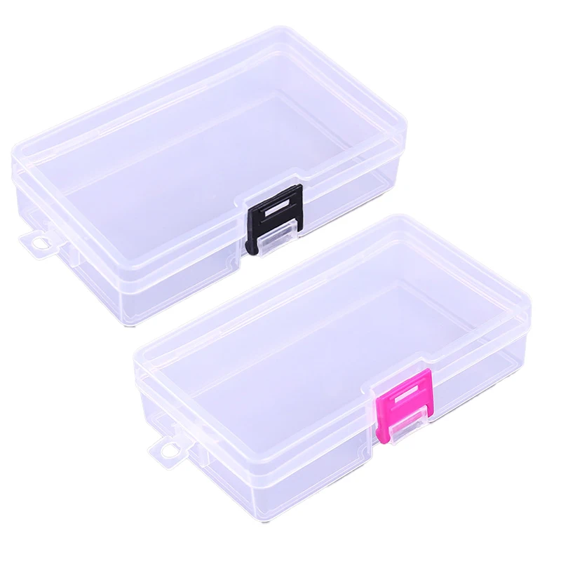 Boîte de Rangement en Plastique Transparent pour Bijoux, Conteneur Rectangulaire pour Perles et Boucles d'Oreilles