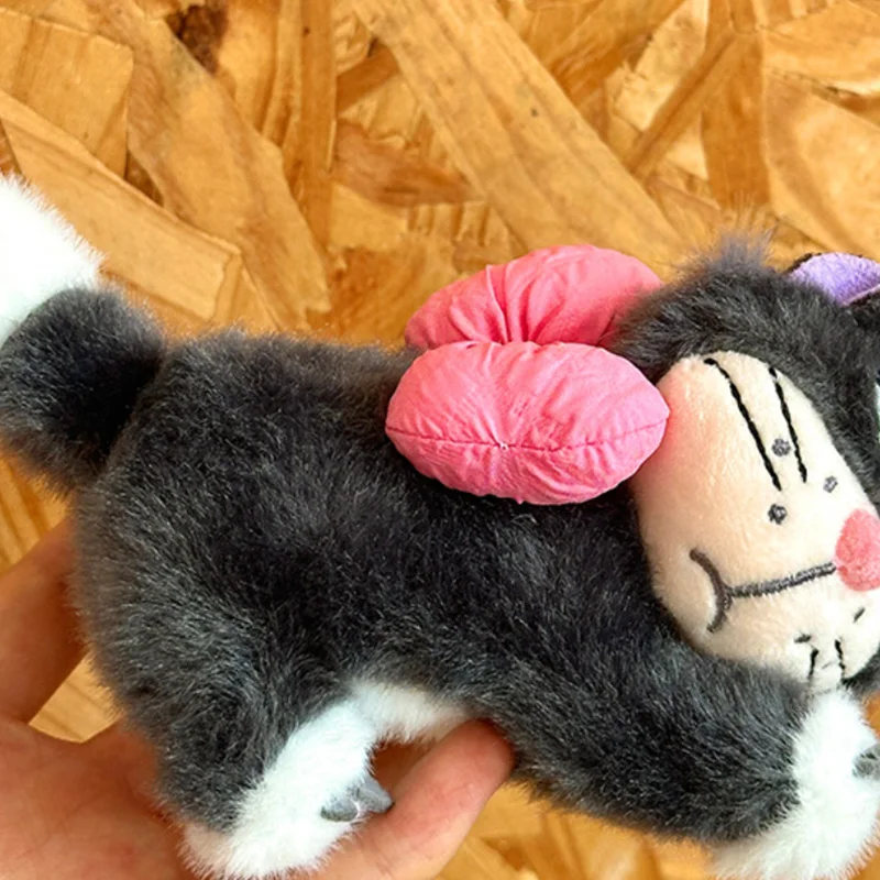 New Cartoon Lucifer Cat Plush Keychain Cute Anime Peripherals Creative Stuffed Doll Backpack Zipper Decoration Birthday Gift Toy