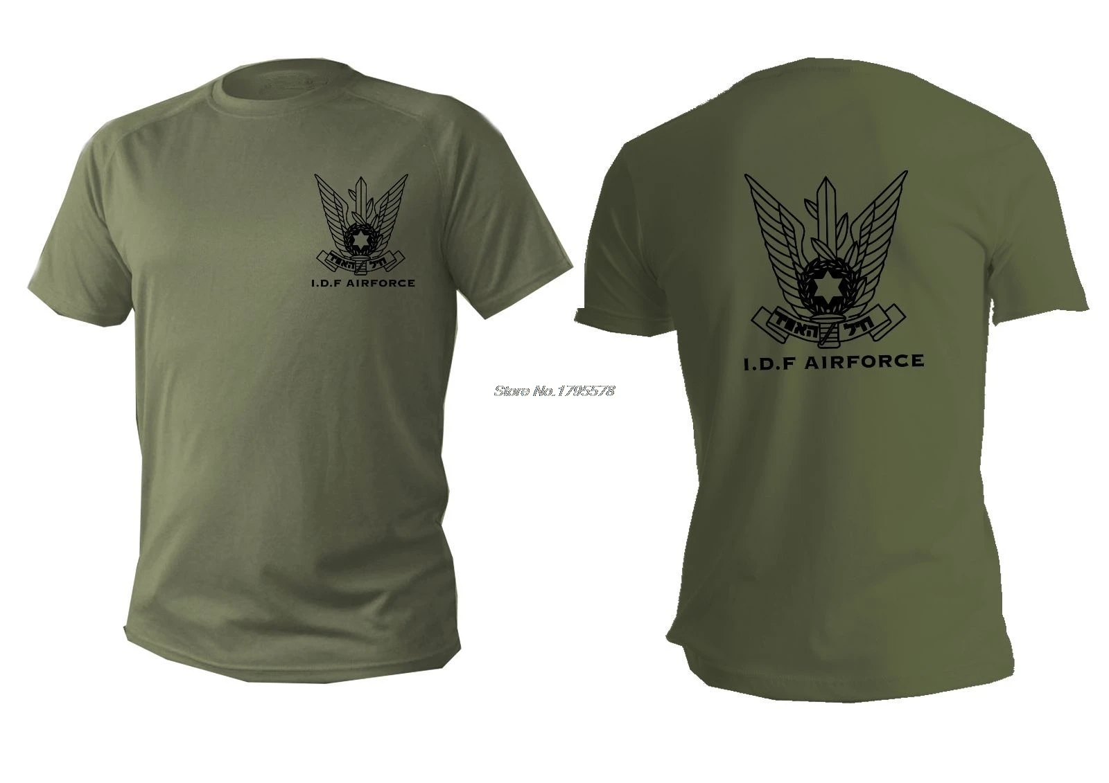 Fashion Men Short Sleeve Cotton T-shirt Green Olive Israel Defense Forces Airforce T Shirt Casual Tees Tops Harajuku Streetwear