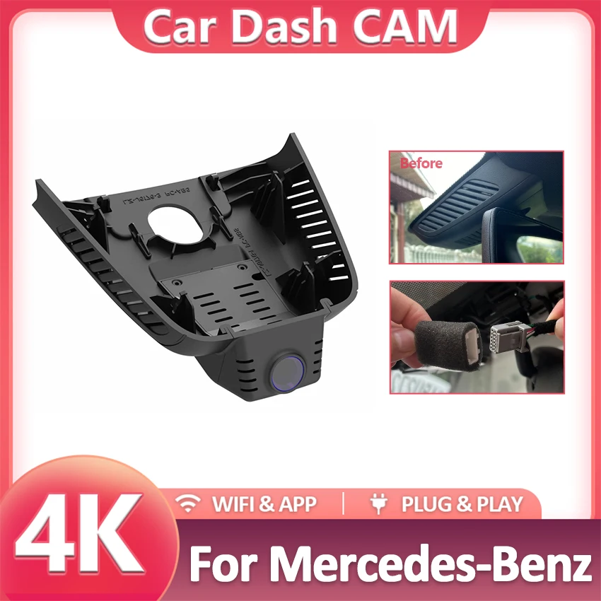 

Plug And Play Wifi Car Video Recorder DVR Dash Cam For Mercedes-Benz MB A Class A200L A180L For MB cla200 c118 2019-2022 Dashcam
