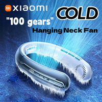 Xiaomi Upgraded USB Hanging Neck Fan Portable Bladeless Mini Rechargeable Mute LED Digital Display Electric Fans Air Cooler New