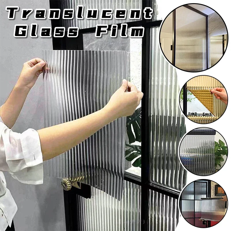 

3D Self-adhesive Glass Film Translucent Kitchen Sliding Doors Decor Windows Cabinets Stickers Partitions Frosted Anti Perspect