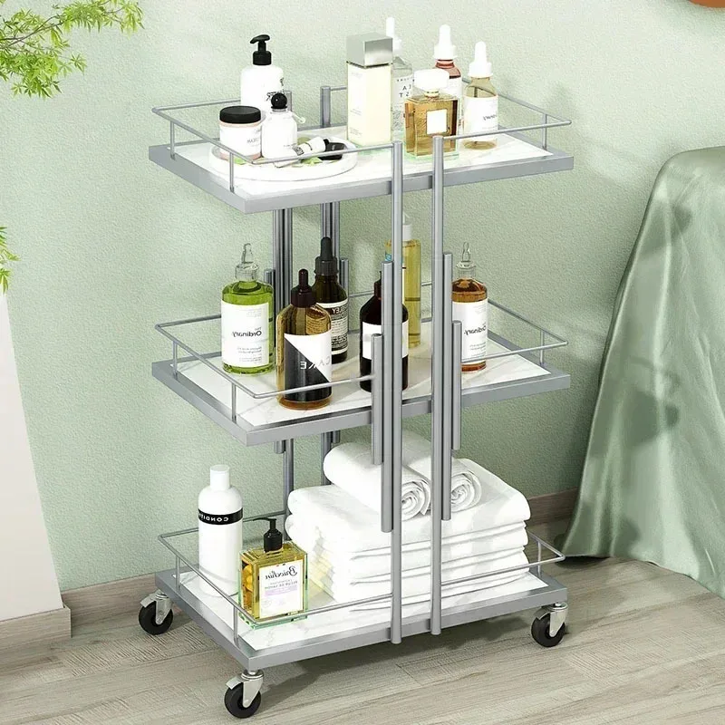 Salão de beleza Rack de armazenamento especial Nail Eyelash Trolley Carrinho de ferramentas de tingimento de cabelo Carrinhos de cozinha