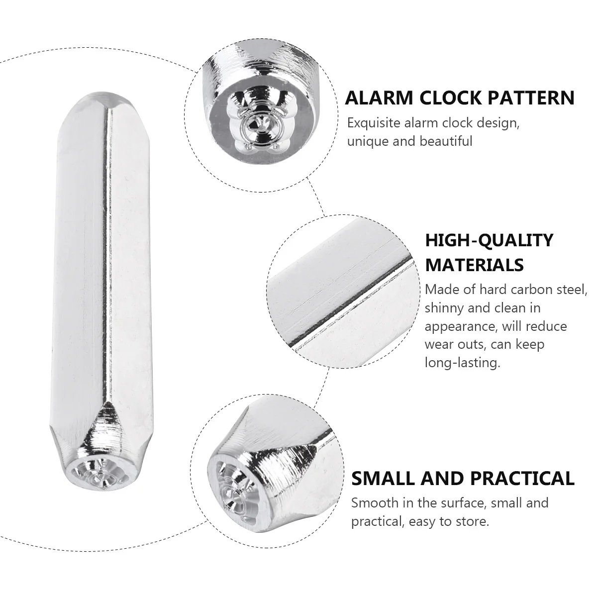 

2pcs Alarm Clock Pattern Carbon Steel Stamps Hard Metal For Jewelry Crafting Diy Projects Metal Stamps Craft Stamp Tool Art