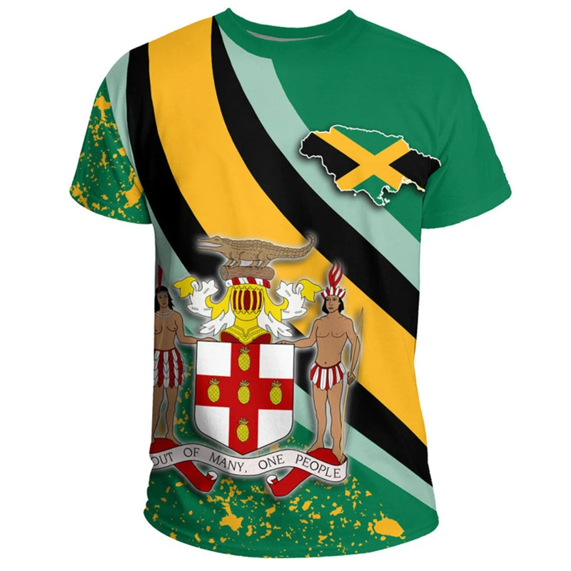 Jamaica Flag Map 3D Printed T Shirt For Men Clothes Fashion Male T-Shirt National Emblem Tshirt Independence Day Tee Women Tops