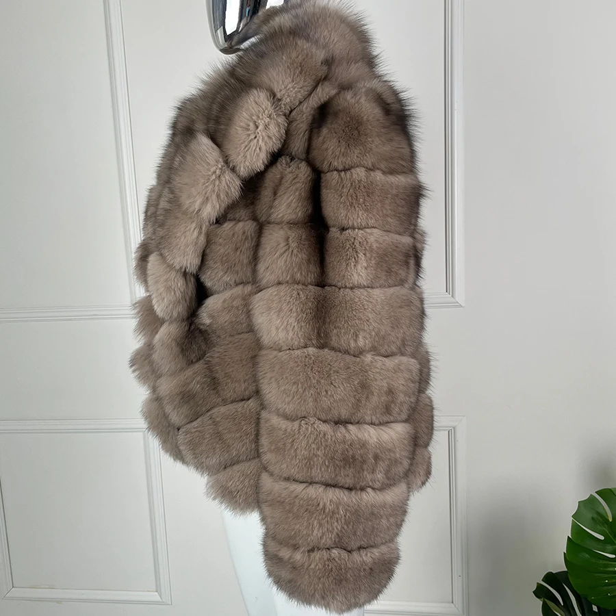 Winter Genuine Fur Coats For Womens Natural Fox Fur Jackets Warm Long Jackets Luxury Clothing