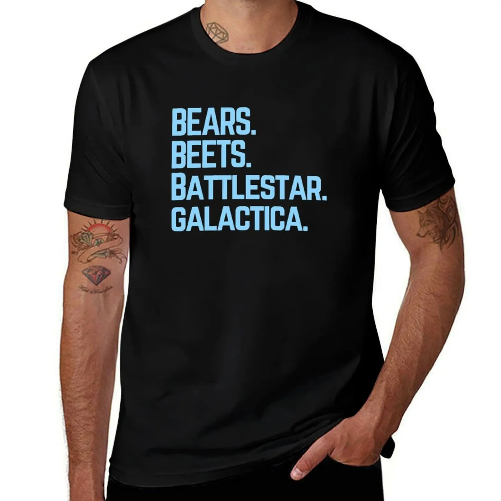

Bears beets battlestar galactica - Blue T-Shirt man t shirt luxury t shirts for man graphic tees T-Shirt