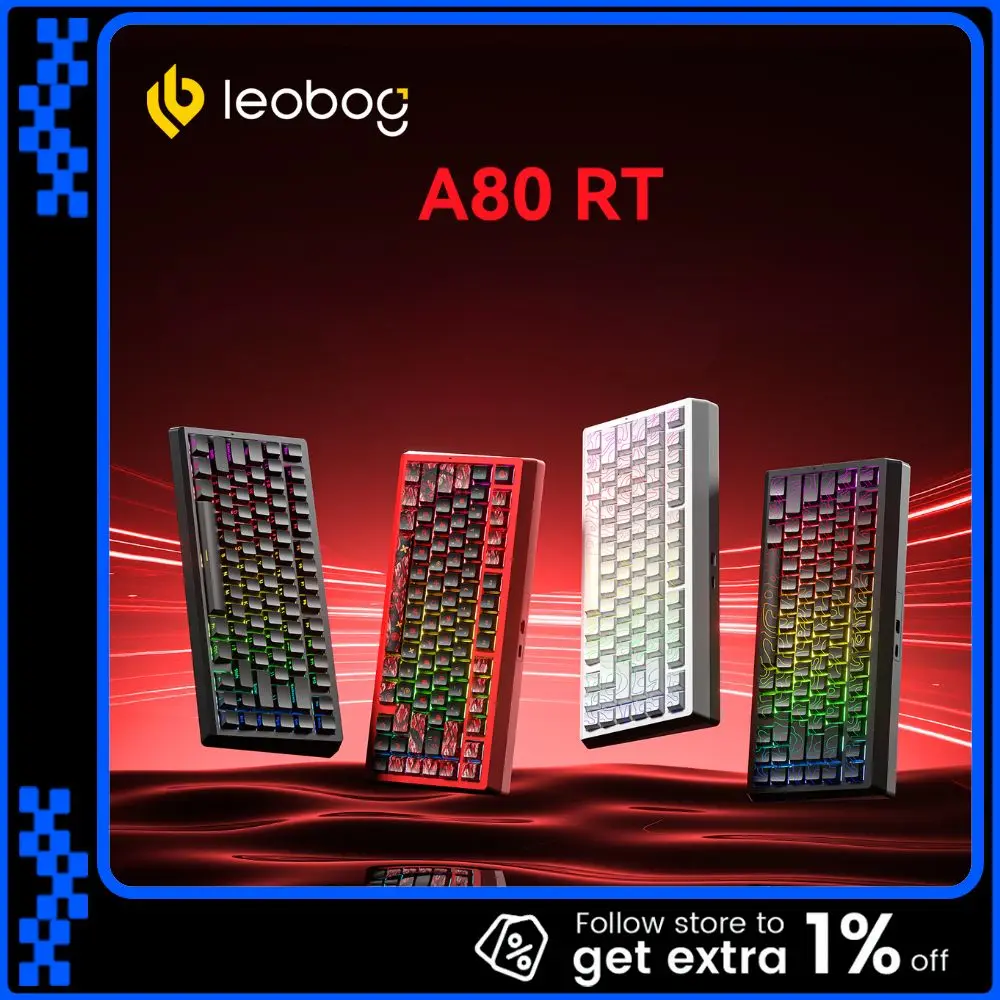 

LEOBOG A80RT Магнитный переключатель Проводная клавиатура A80RT ULTRA 3-режимная настройка клавиатуры Горячая замена 0,01RT Игровая клавиатура для киберспорта