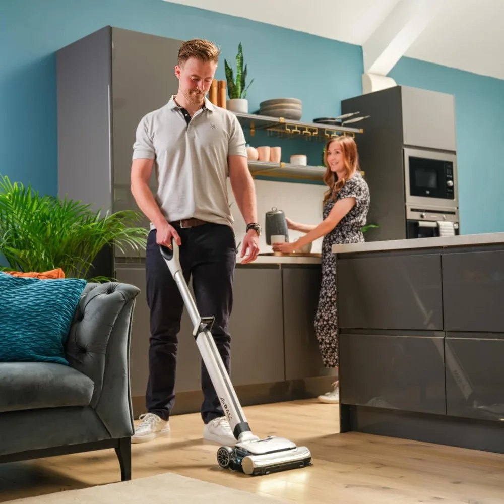 Cordless Upright Vacuum, 13” Cleaning Path Clean Whole House on Full Power, Amazing Pick-up, Unblockable, Filter self-Cleans