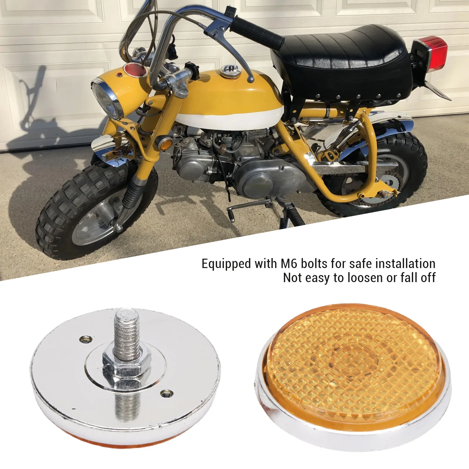 عاكسات ساق الشوكة الأمامية تركيب آمن عاكس دائري للشوكة الأمامية لاستبدال الدراجة النارية لـ CB100 Super Sport