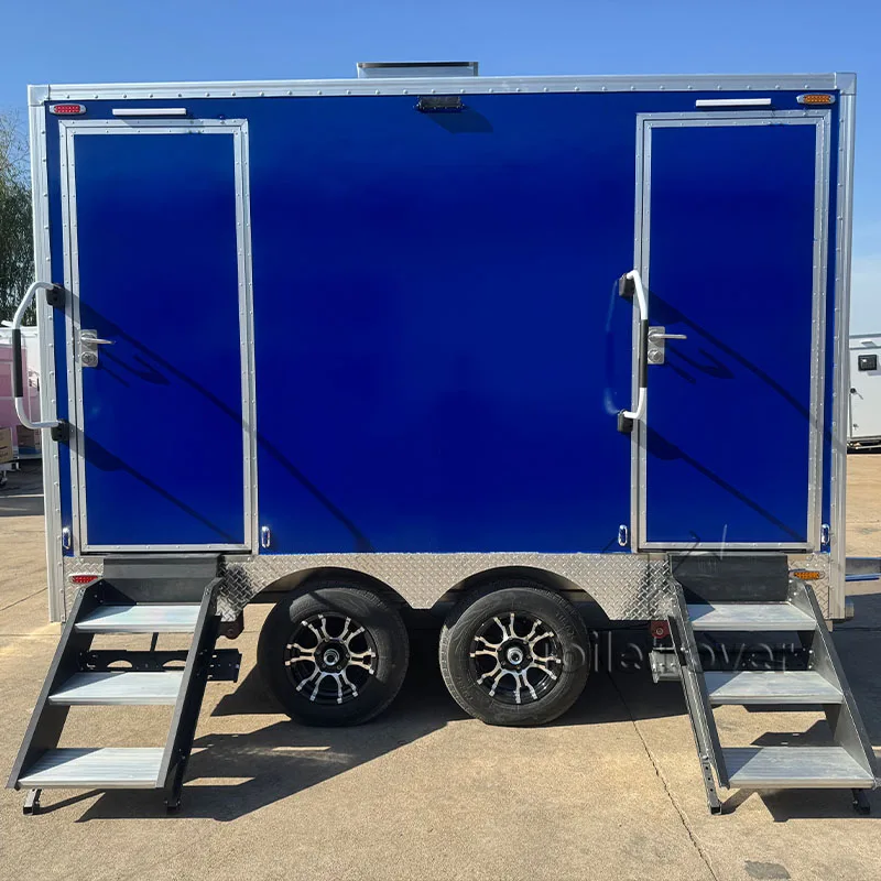 Wholesale Outdoor Mobile Toilet Trailer Portable Bathroom Trailer 2-Station Luxury Portable Restroom Trailer for Wedding