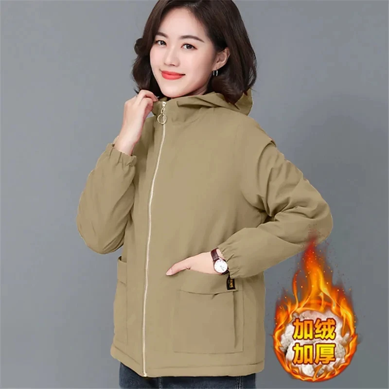 

Thick Add Fleece Jacket Women Cotton Coat Ladies 2025New Autumn Winter Korean Loose Warm Short Windbreaker Outerwear Female Tops