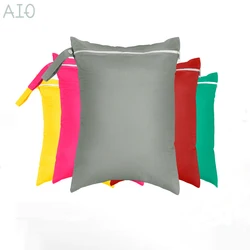 AIO 1 pz 30*40cm borse bagnate per borse per pannolini per bambini borsa per pannolini impermeabile riutilizzabile tinta unita bagnata asciutta borse con manico a tasca singola