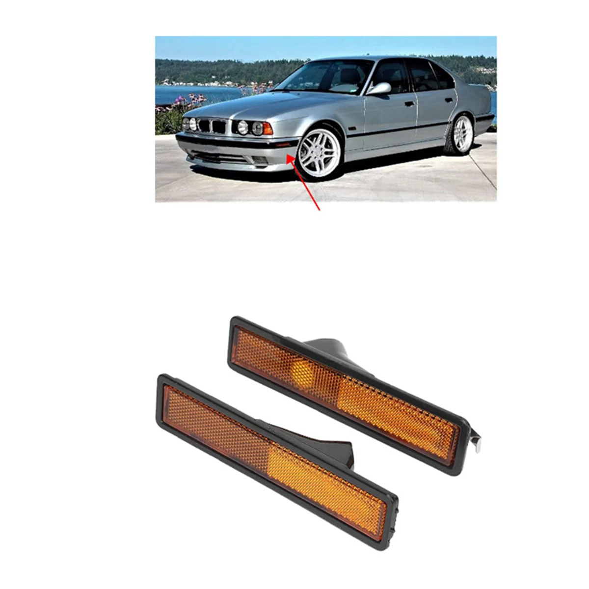 Car Side Marker Lights for BMW E30 E32 E34 318I 325I Car Left Right Side Turn Signal Marker Light 63141377849 B