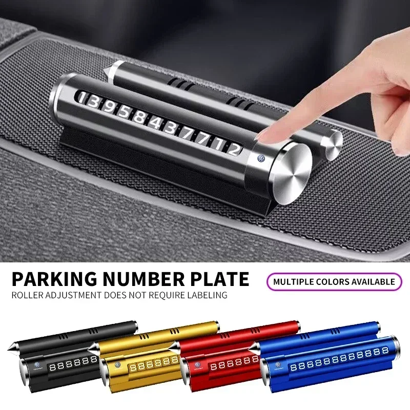 Metal Car Temporary Parking Card Rotate Phone Number Plate For Volkswagen Mazda Opel Nissan Skoda Peugeot Citroen LEXUS Dacia