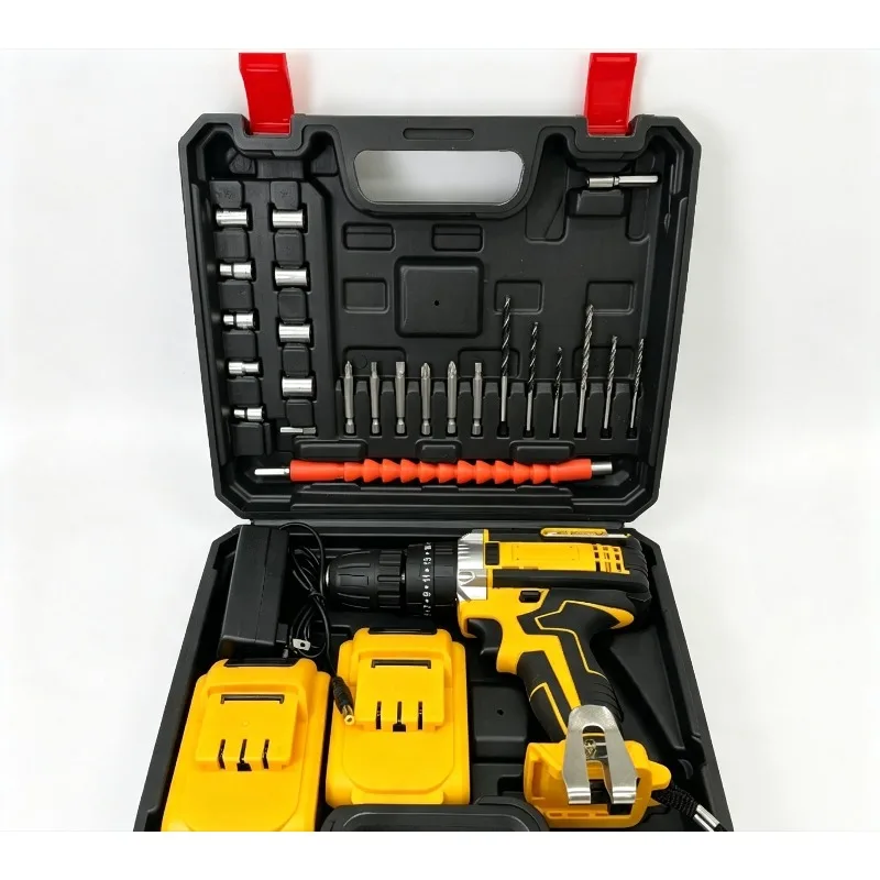 21V Lithium-Ion Drill Set: Multifunctional Cordless Kit – Hand Drill, Impact Drill for Home Use (Rechargeable)