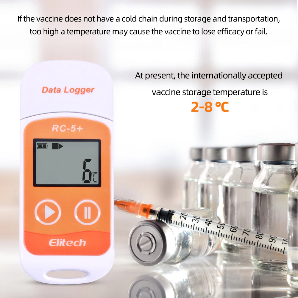 RC-5+ High-precision Digital USB Temperature Data Logger Upgrade for Refrigeration, Cold Chain Transport, Labs, Etc