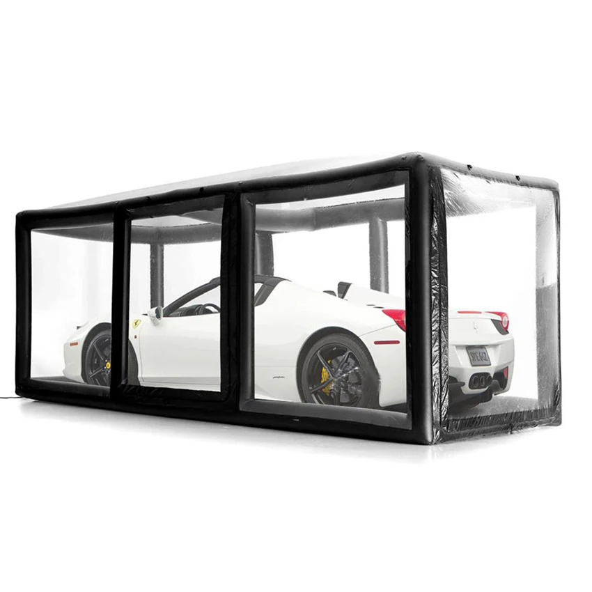 

Custom Durable Inflatable Garage Outdoor Pvc Car Cover Dust Proof Clear Parking Tent Inflatable Spray Tent Inflatable Car Wash