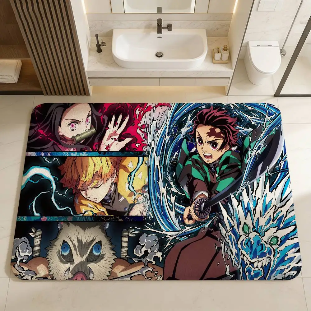 Anime Demon S-Slayer Kamado Door Mat Washable Non-Slip Living Room Sofa Chairs Area Mat Kitchen Doormat Area Rug