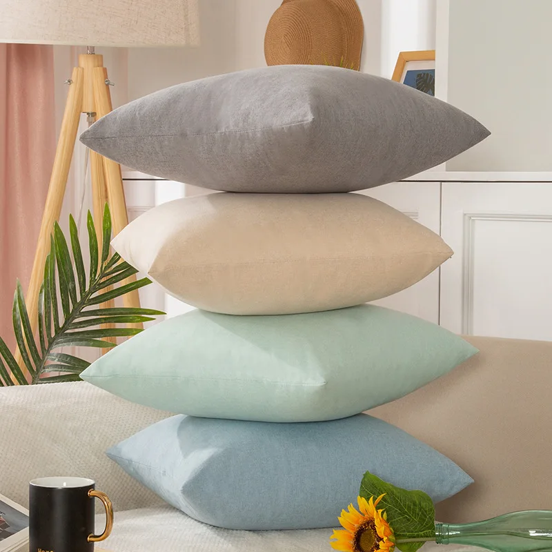 Universal 40*40 45*45 50*50 Pillow Cover Cotton Linen Plain Pillowcases Decorative Living Room Cushion Covers For Sofa Home Car