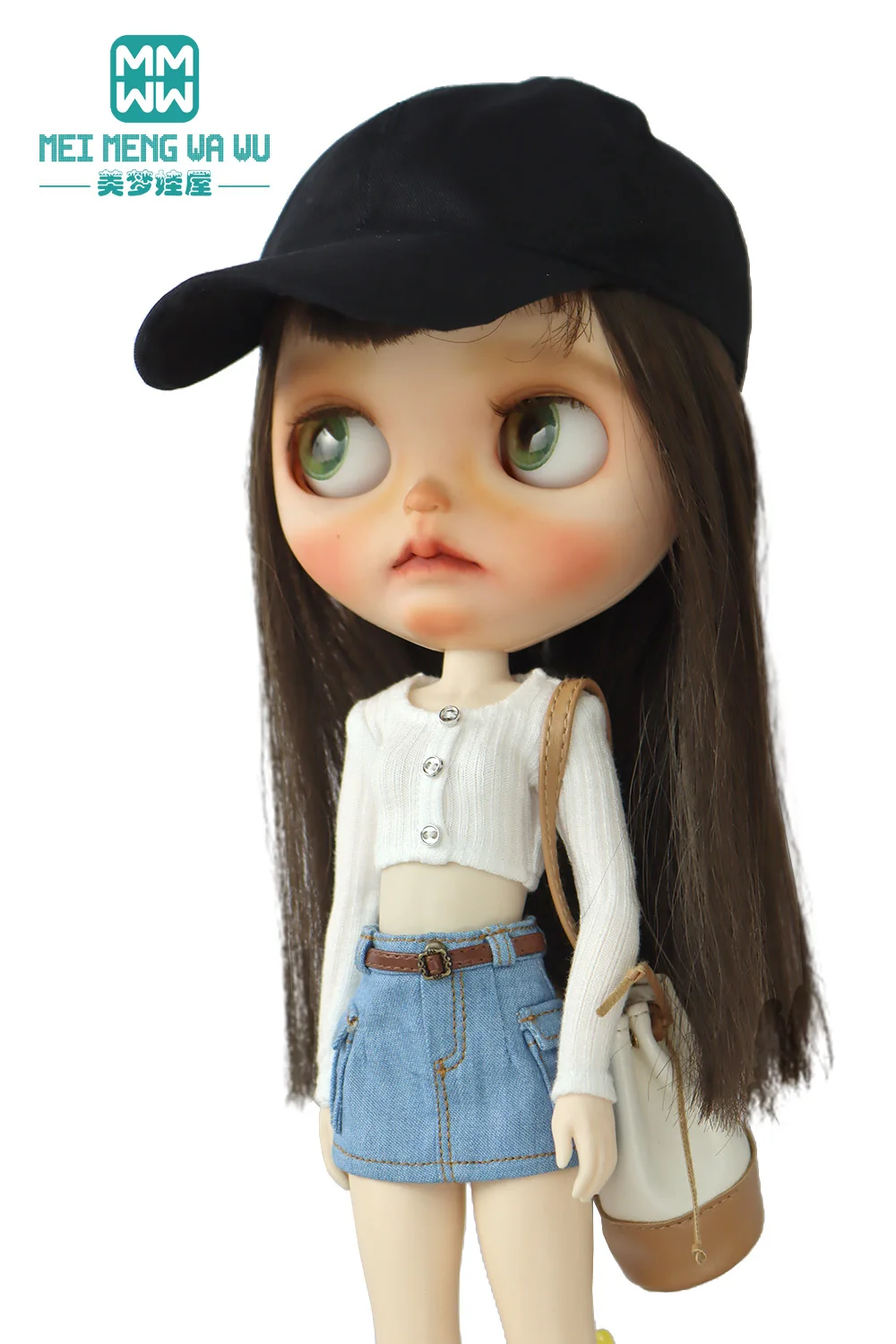 28 cm Blyth-Puppenkleidung, modische bonbonfarbene Blusen, Mini-Jeansröcke für OB23 OB24 Azone-Puppenzubehör – Detail 32