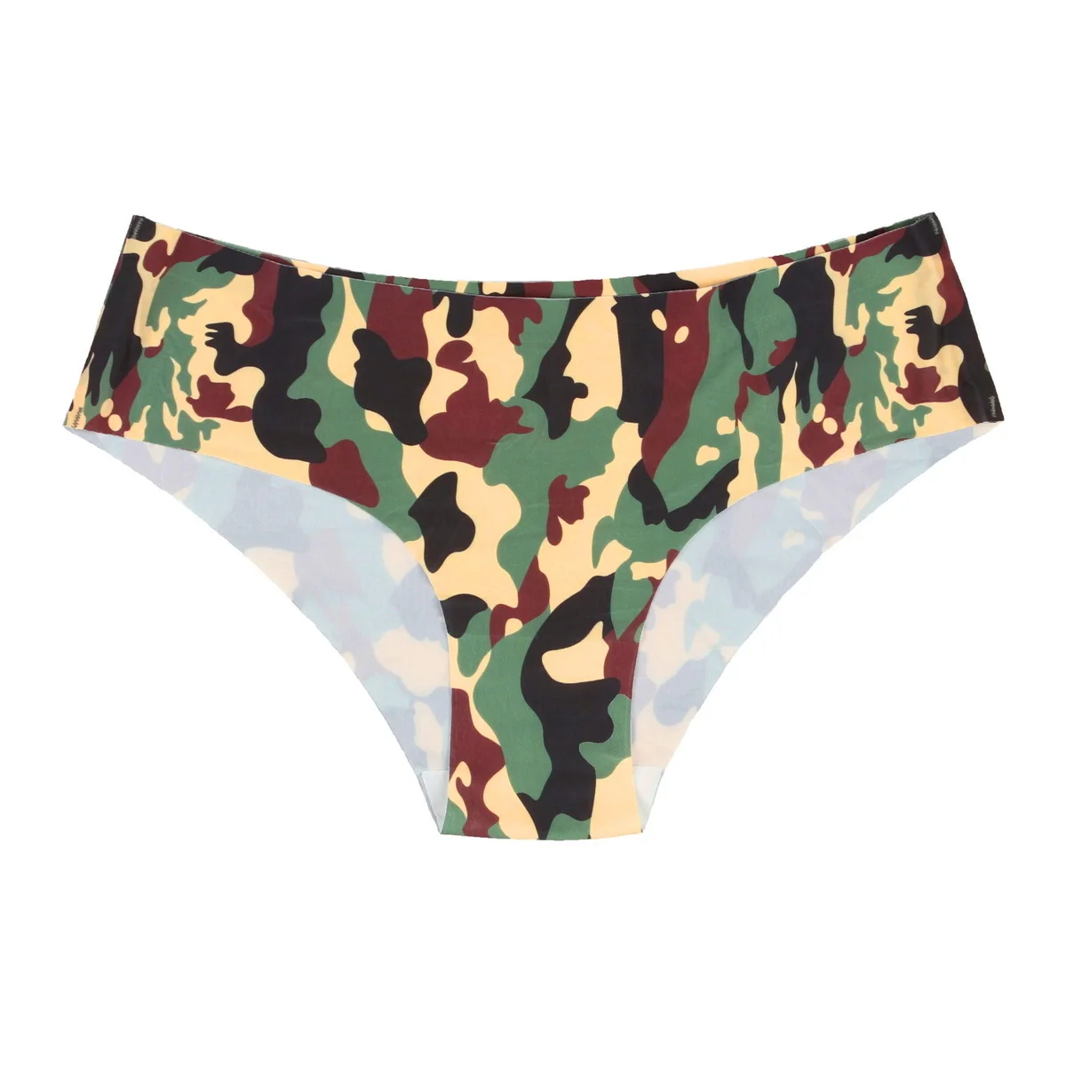 Set Of 3  Cool Women\'s Panties Seamless Cheeky Underwear Low-rise Camouflage Pattern No Line