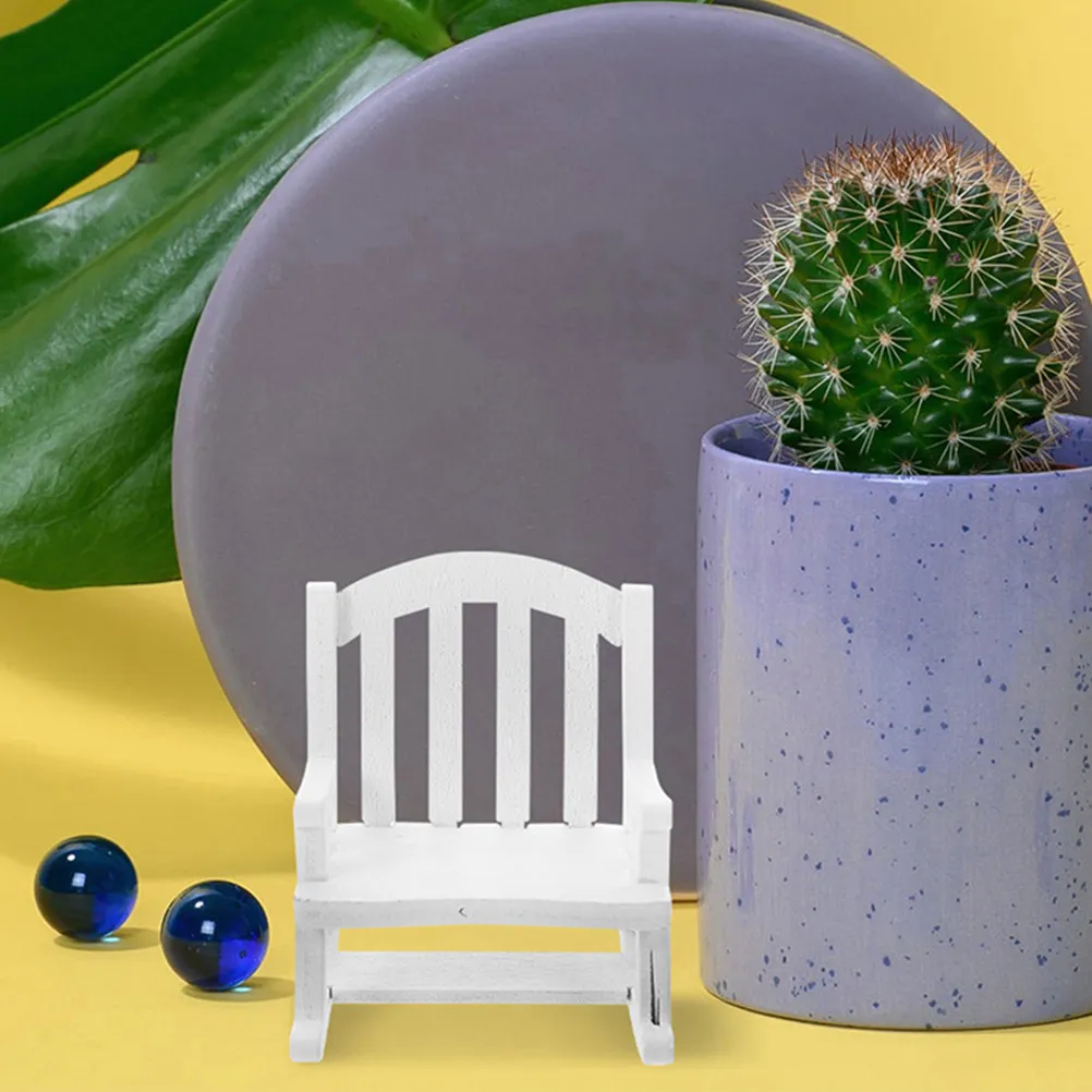 

2 шт. деревянные миниатюрные кресла-качалки, безопасные, легкие, в винтажном стиле, декоративные аксессуары для миниатюрного домика, реквизит для фотосъемки