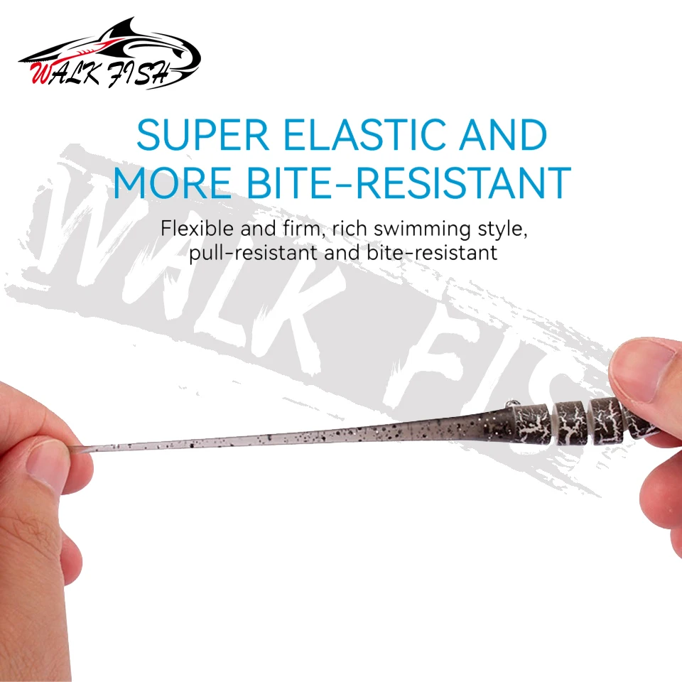 WALK FISH Fishing Lure Jointed Yellow Eel 12cm 12g Artificial Bait Hard body silicone Soft Tail Bait Saltwater Sea Fishing