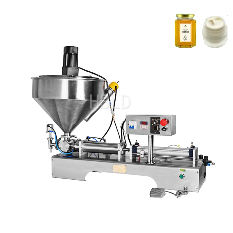 Factory Price Semi-Automatic Cream Filling Machine With Heating Mixer, Honey Sesame Paste Packaging Machine