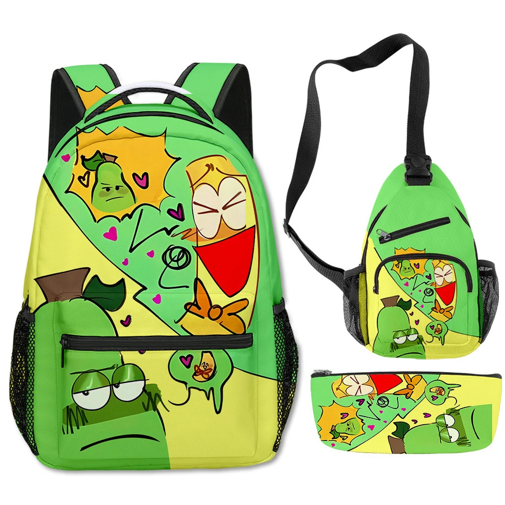 

Hip Hop Popular Novelty shovelware Brain Game 3D Print 3pcs/Set School Bags multifunction Travel Backpack Chest Bag Pencil Case