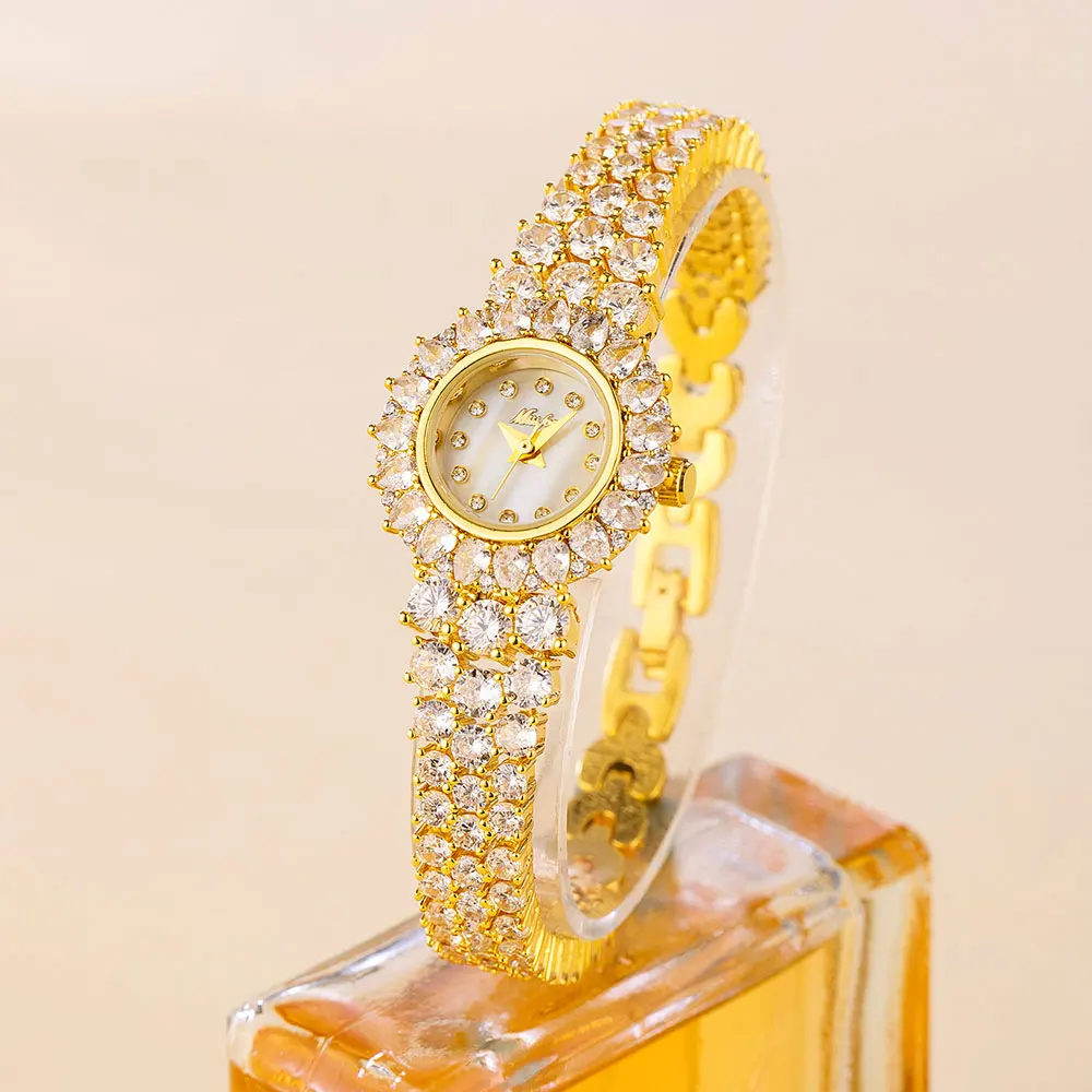 MISSFOX Women Watch Famous Luxury Brands Diamond Ladies Wrist Watches Female Small Wristwatch Gold Watch Women Montre Femme 2025