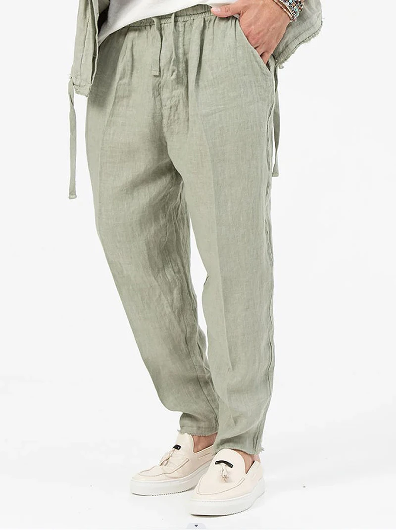 2023 Pantalones Hombre Y2k Casual Cotton And Linen Loose Trousers Four Seasons Handsome Fashion Pants