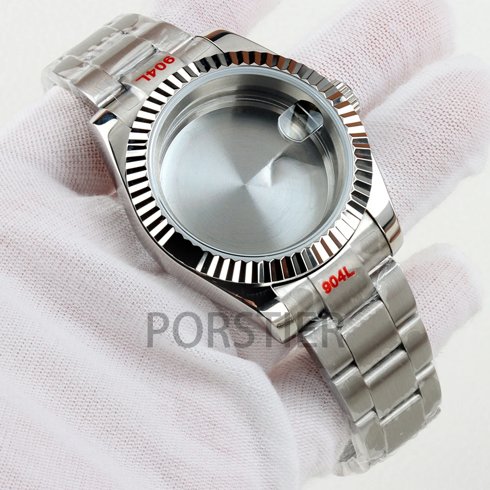 36 مللي متر/39 مللي متر NH35 حافظة الياقوت الزجاج ل Seiko NH35 NH36 حركة Datejust 28.5 مللي متر الهاتفي الفولاذ المقاوم للصدأ المحار نحى سوار