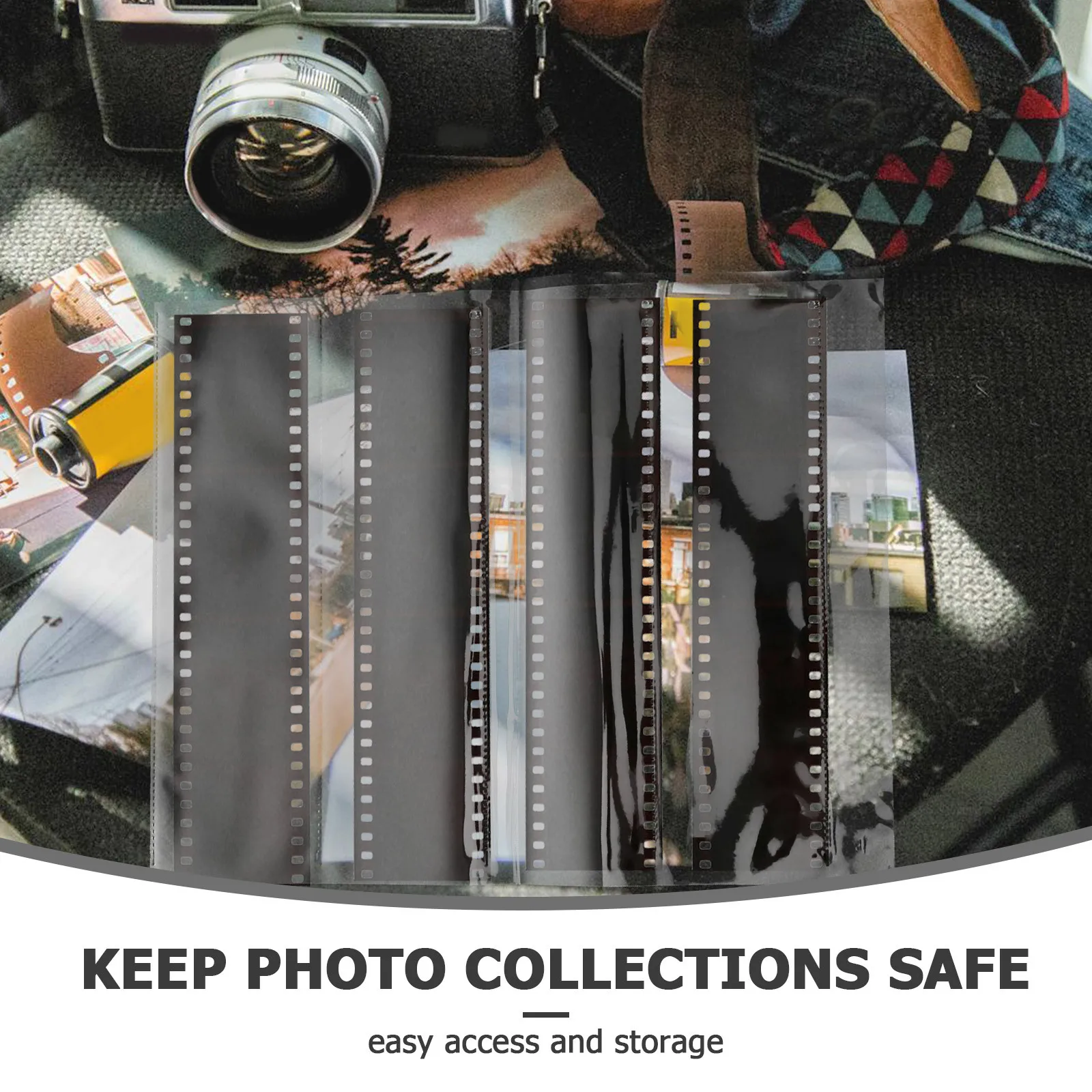 10 Buah Kantong Film Negatif, Halaman Penyimpanan Film Datar untuk Mengatur Slide dan Negatif, Set Pelindung Foto Arsip