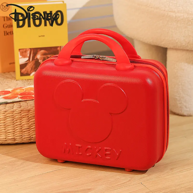 Disney-estuche de viaje portátil de Mickey, estuche de maquillaje de alta calidad a la moda, caja de almacenamiento de equipaje de negocios de gran