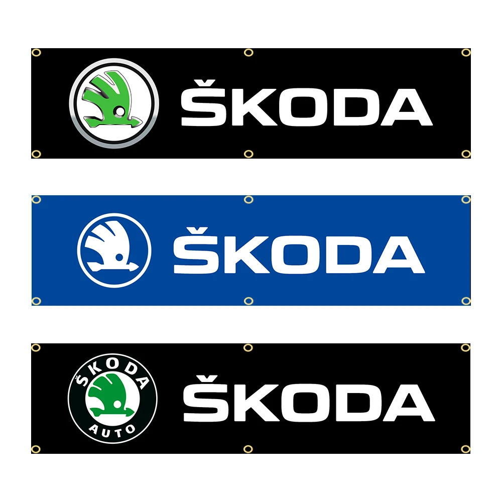 60X240cm  Skodas Banner Flag Polyester Printed Garage or Outdoor Decoration Tapestry