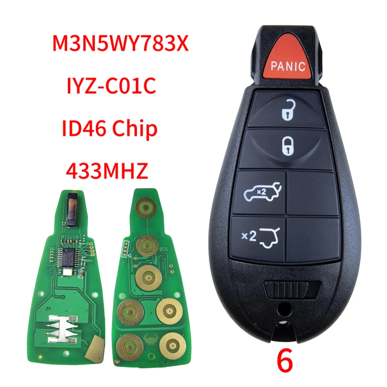 Jingxin 433Mhz 7941-Chip Fernbedienung Autoschlüssel M3N5WY783X für Chrysler Town & Country, für Jeep Grand Cherokee, für Dodge Caravan Journey – Detail 15