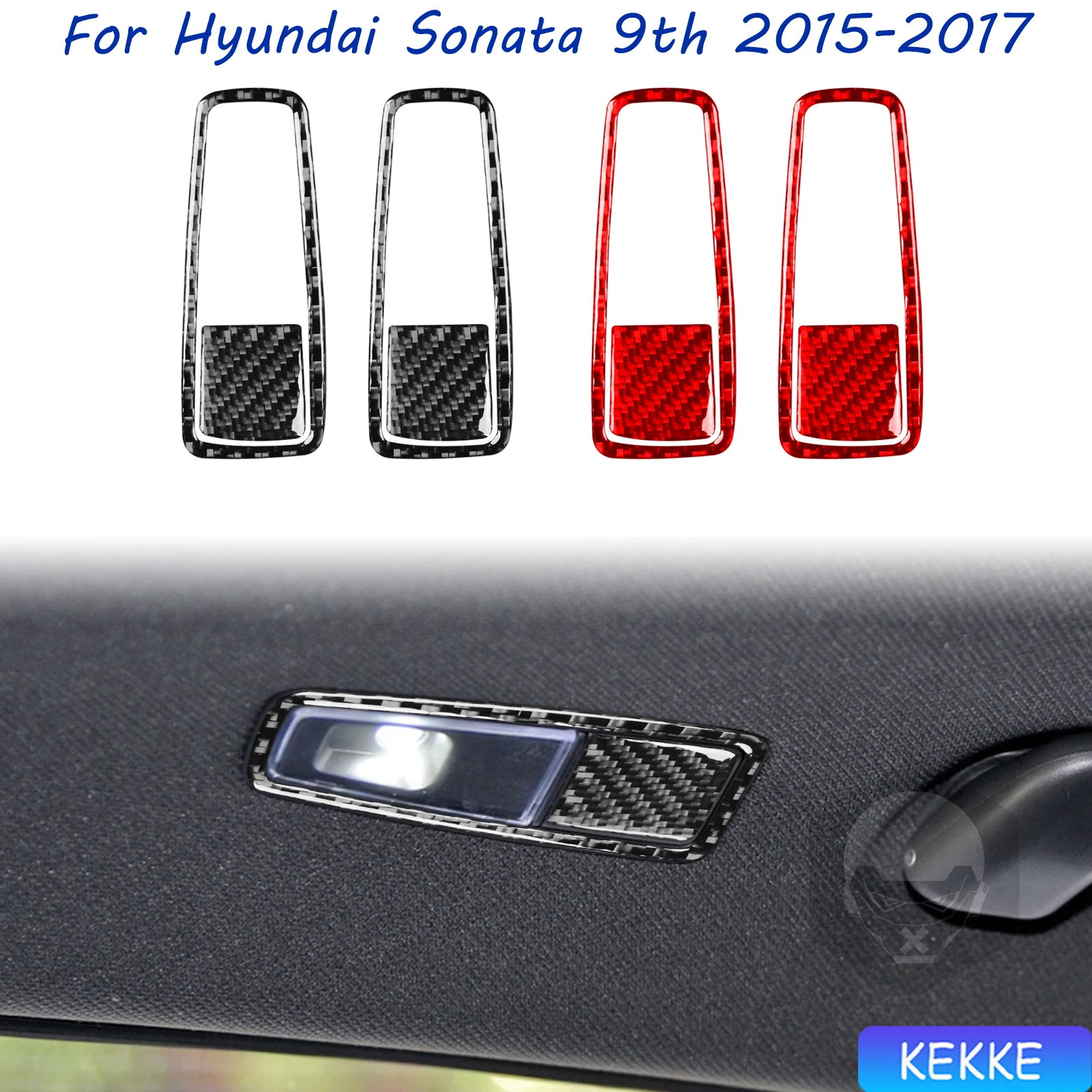 For Hyundai Sonata 9 2015 2016 2017 Rear Reading Light Real Carbon Fiber Sticker Car Interior Accessories