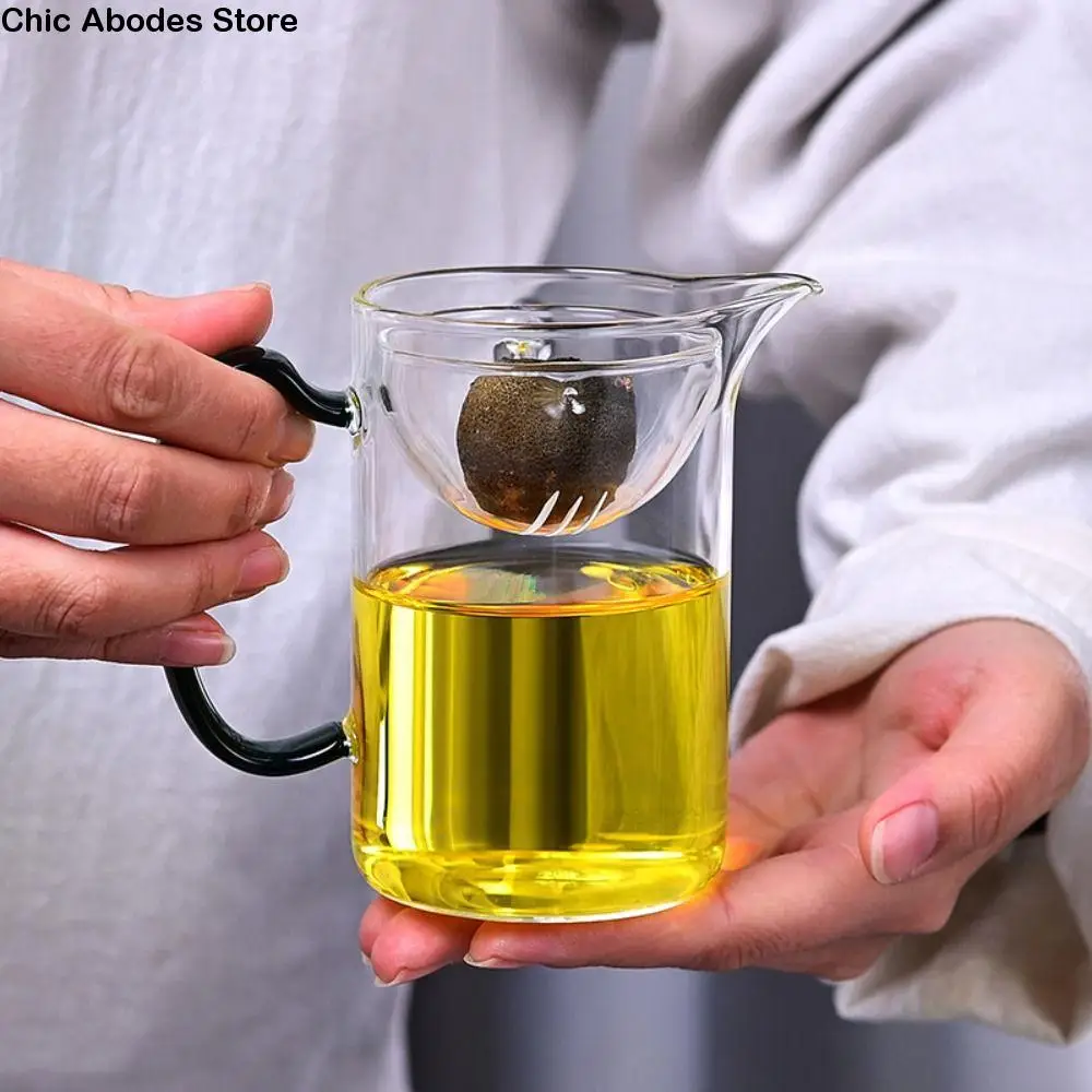 

Multi-purpose Glass Brewing Teapot Heat Resistant Wooden Puer Kettle Transparent with Handle Water Cup Office