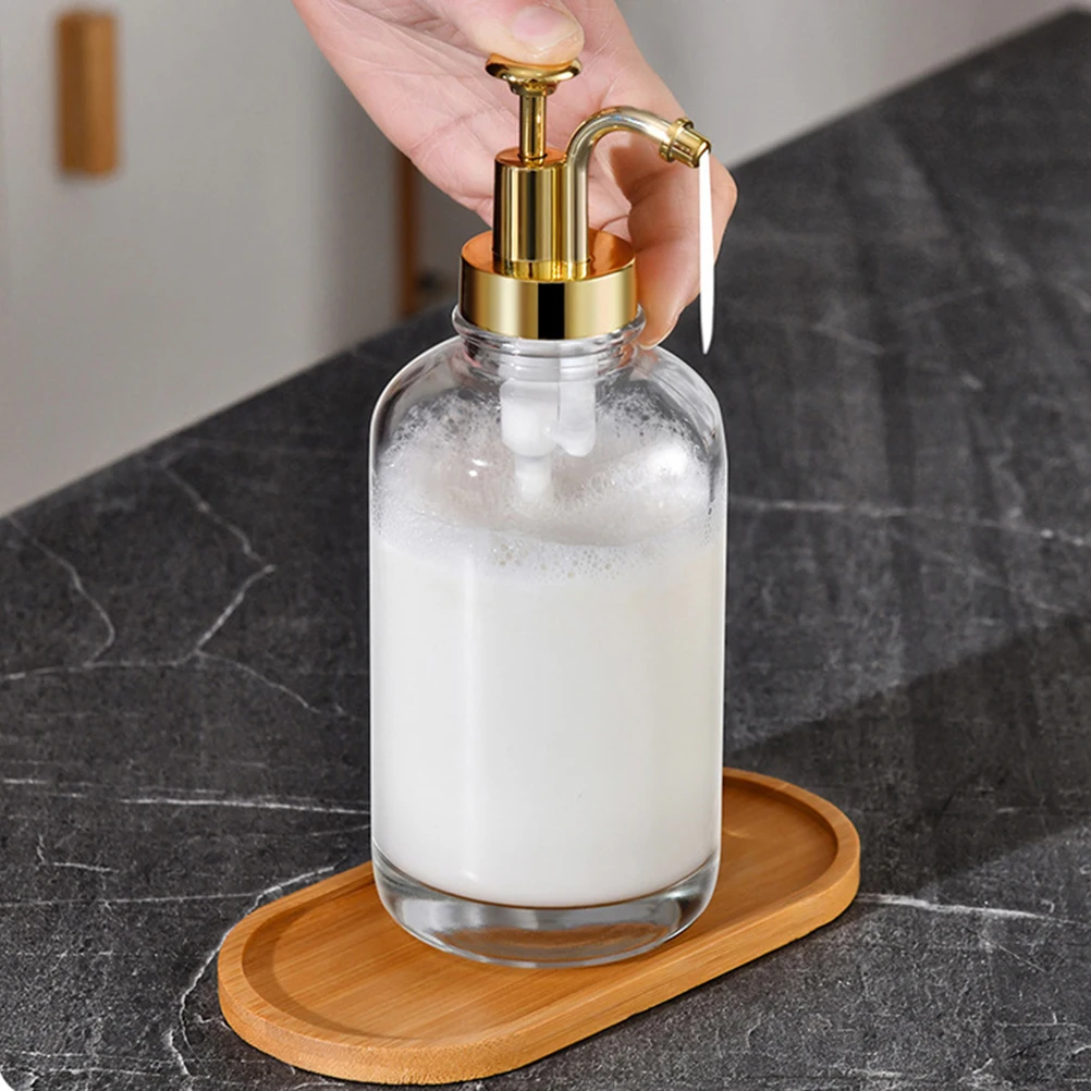 

2pcs Push Glass Bottle Liquid Soap Dispenser Refillable Bathroom Kitchen Sink Leak-Proof Compact Pump Container For Shampoo