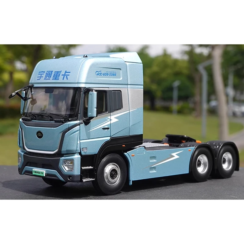 Diecast 1:24 Scale Yutong Heavy Truck Pure Electric Alloy Car Model Exquisite Finished Product Simulation Toys Gift Display