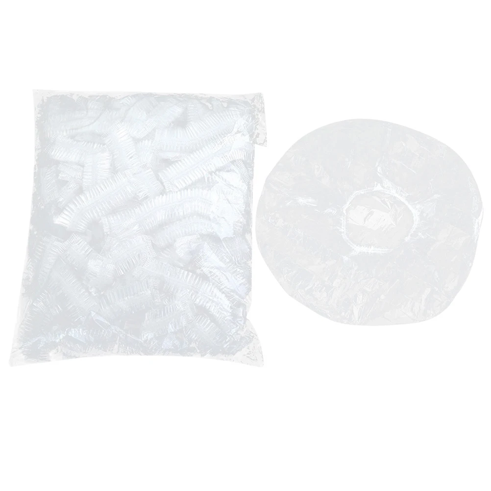 200pcs Waterproof Bath Disposable Pe Shower Caps Elastic Hair Caps Foldable Lightweight Travel Bathtub Spa Use For Women Men 118